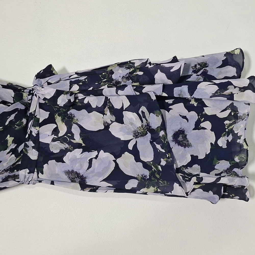 Tahari Floral Midi Dress V-Neck Faux Wrap - Picture 4 of 11